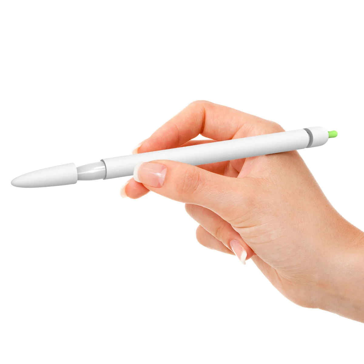 

Carrot Shaped Silicone Stylus Sleeve Cover for Pencil 1 White Ergonomic Grip Anti-Slip Protective Cover Reduce Finger