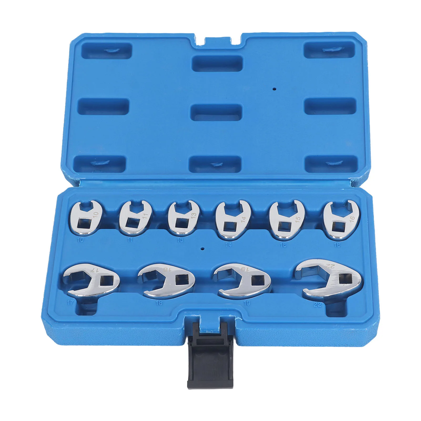 10 Pieces Crowfoot Wrenches 3/8 Inch Drive Flare Nut Wrench Set U Shaped Open End Spanner Metric 10‑22mm