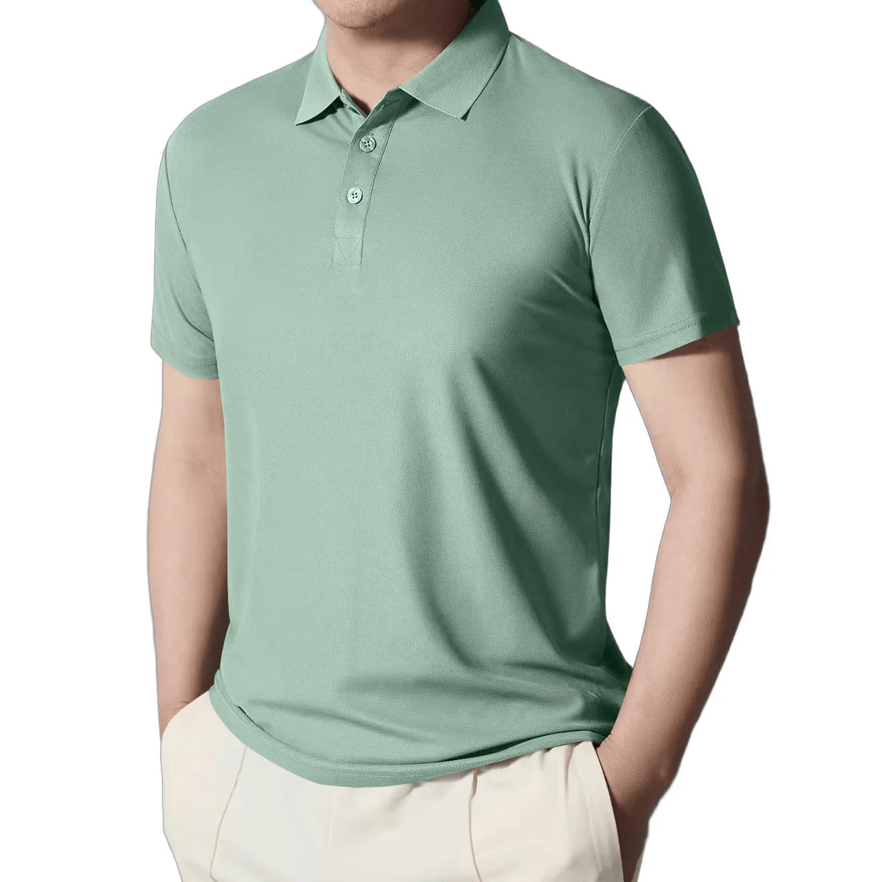 Men's Polo shirt - Summer casual collar pure color quick-drying business short-sleeved breathable and comfortable for daily use