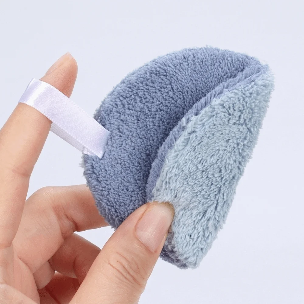 6 Pcs Set Coral Fleece Face Wash Pads Round Shape Double Sided Facial Cleansing Cloth Thickened Reusable Makeup Remover Pads