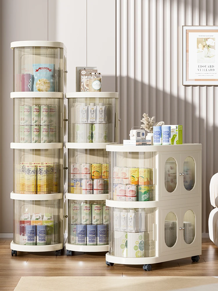 

Installation-free rack trolley household snack storage cabinet removable locker sofa side layered storage rack