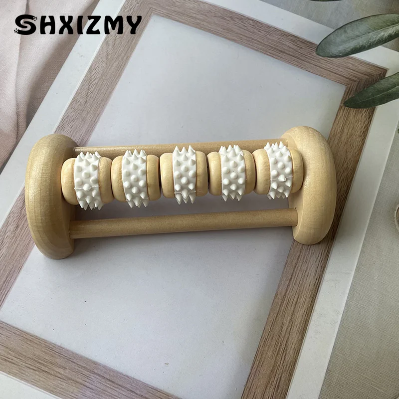 Wooden Foot Massager Roller Foot Shiatsu Reflexology Massager For Foot Leg Back Plantar Fasciitis Pain Relief Muscle Relax