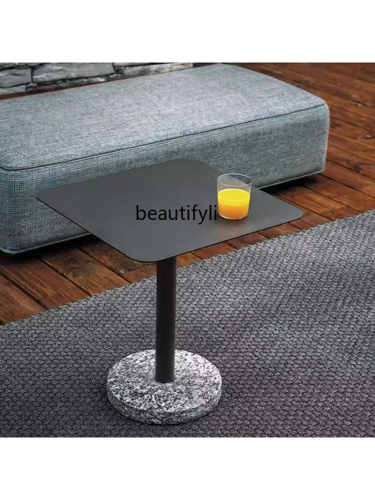 Modern Minimalist Terrazzo Side Table Small round Table Simple Iron Combination Side Table Coffee Small Square Table