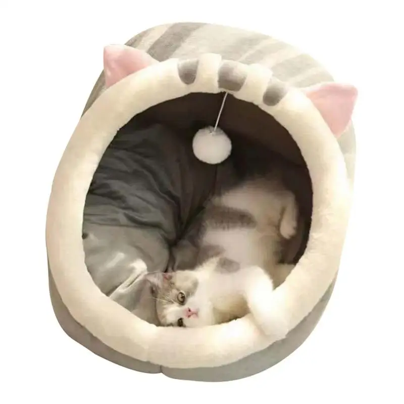 

Cute Cats Beds For Indoor Cat House Cats Bed Pet Products House Supplies Pet Bed Decorative Semi-Enclosed Cave For Puppy Kitten