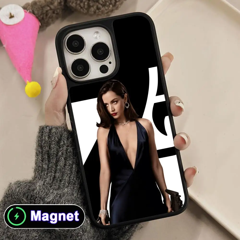 

Ana de Armas Phone Case for iPhone 17 16 15 14 13 12 11 Air Pro Max Plus Matte Surface Magnet Cover