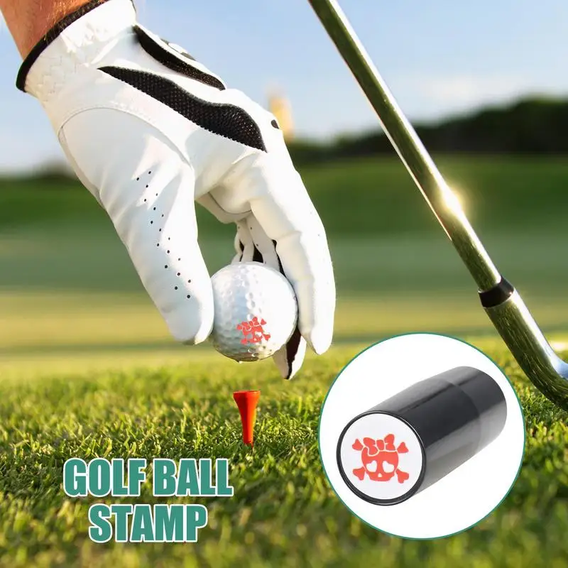 

Ball Marker Stamp For Tennis Bow Skull Pattern Reusable Ink Stamp Portable Sports Accessories For Dad Husband Boyfriend