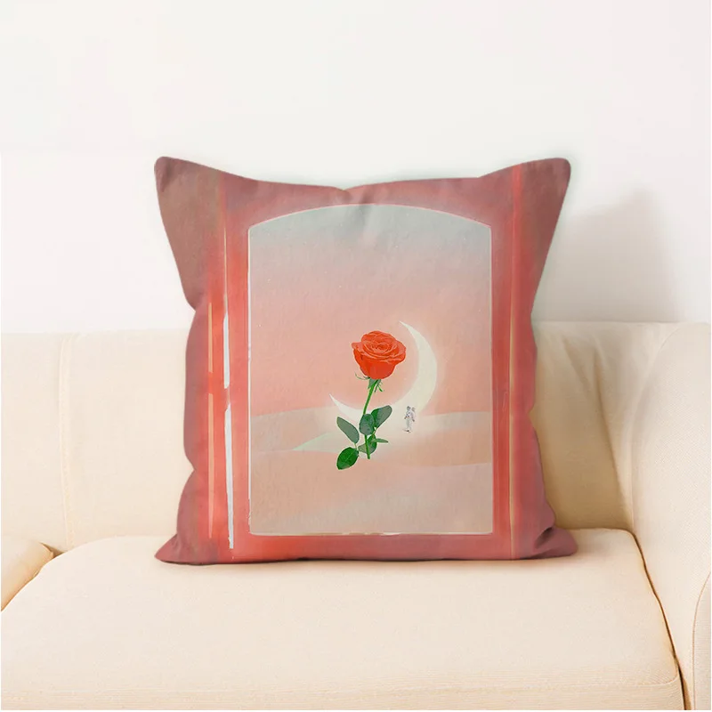 

Fresh Scenery Painting Throw Pillow Case Home Decorative Cushion Cover Print Pillowcase Car Sofa Pillow Case 45*45cm Home Deco