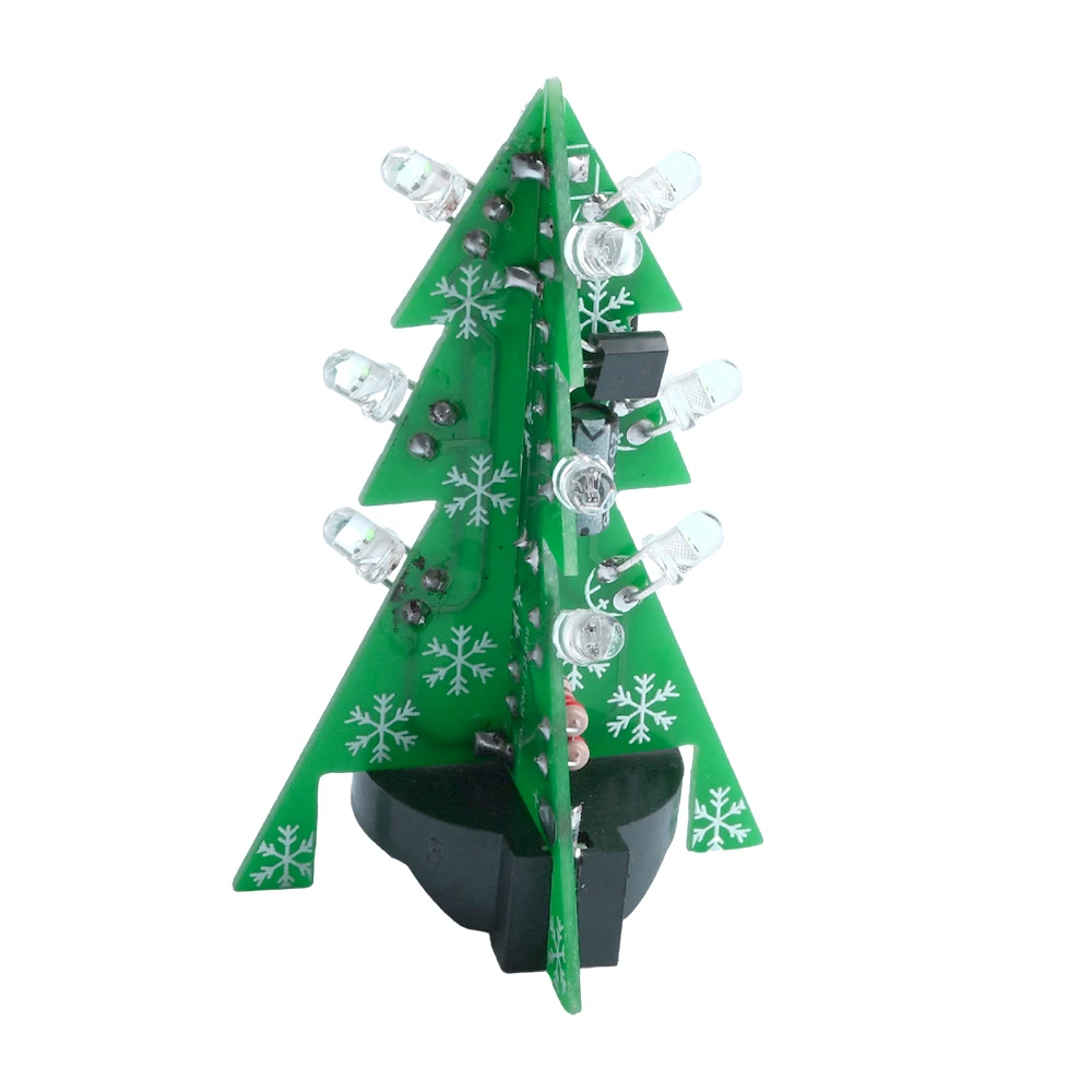 DIY 3D Christmas Tree Soldering Practice Electronic Science Assemble Kit Set Mini LED Flashing Christmas Tree DIY Kit DC 3V