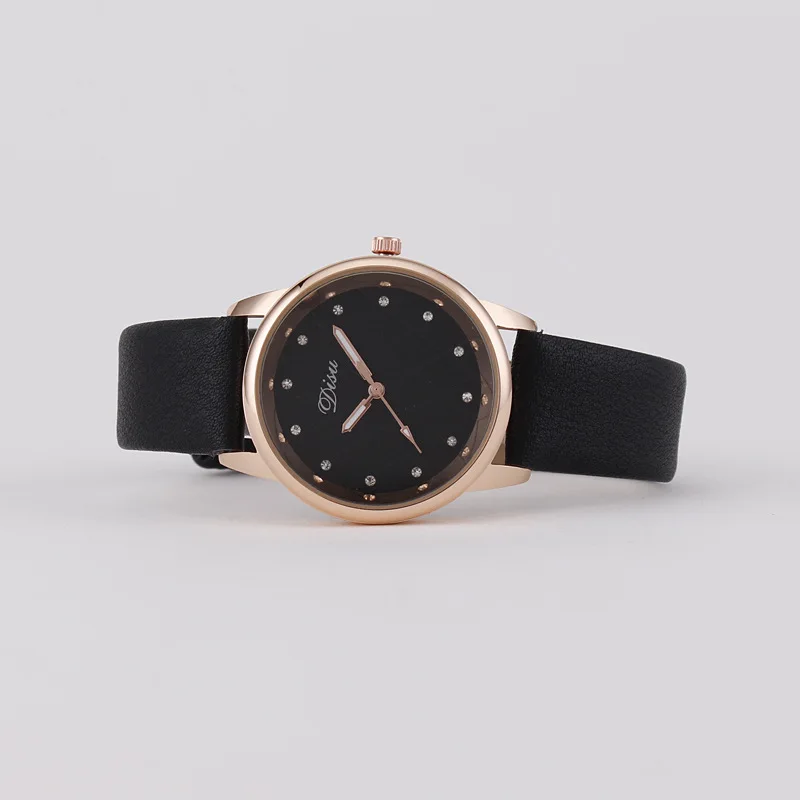 WeChat-Relógio de quartzo de diamante feminino com cinto, estudante colegial, moda coreana