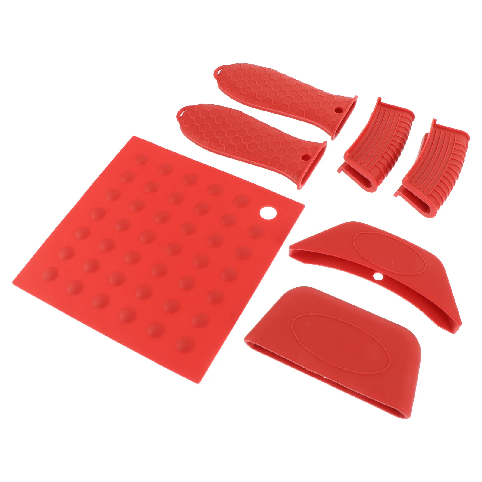 

7 pcs Pot Handle Covers Silicone Anti-Skid Non-Slip Heat Resistant Sleeve For Pans Pots Wok Grip Lightweight Kitchen Accessory