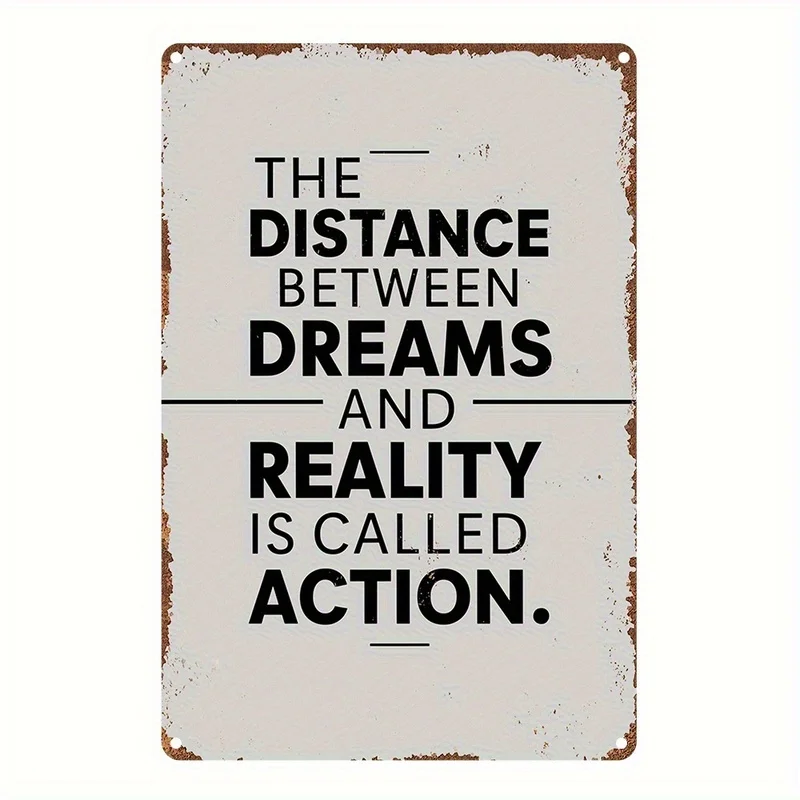 2D Flat, 1pc Minimalist Metal Wall Art Sign - 20X30 cm Inspirational Quote Decor with 
