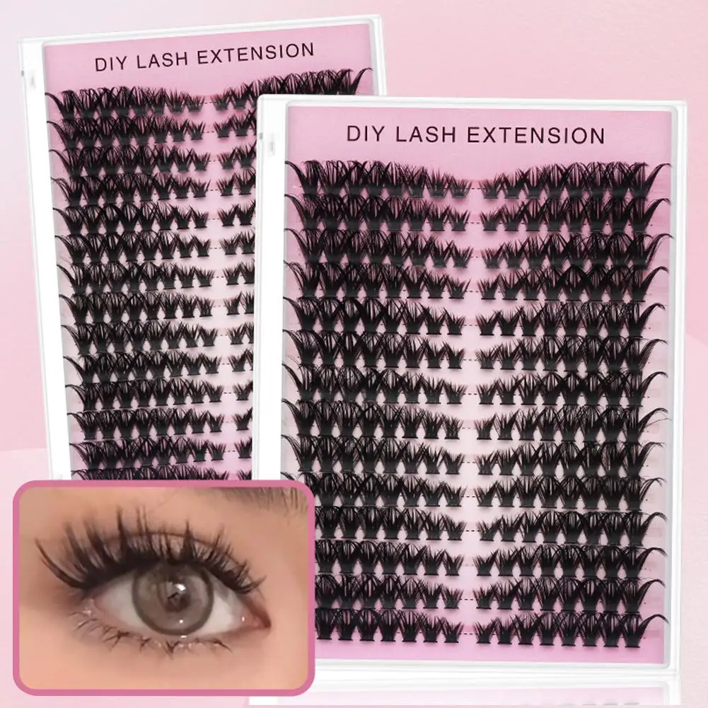 14 rangées de faux cils segmentés, bricolage, naturel, moelleux, vaporeux, œil de chat, Extension de cils simples, outils de maquillage
