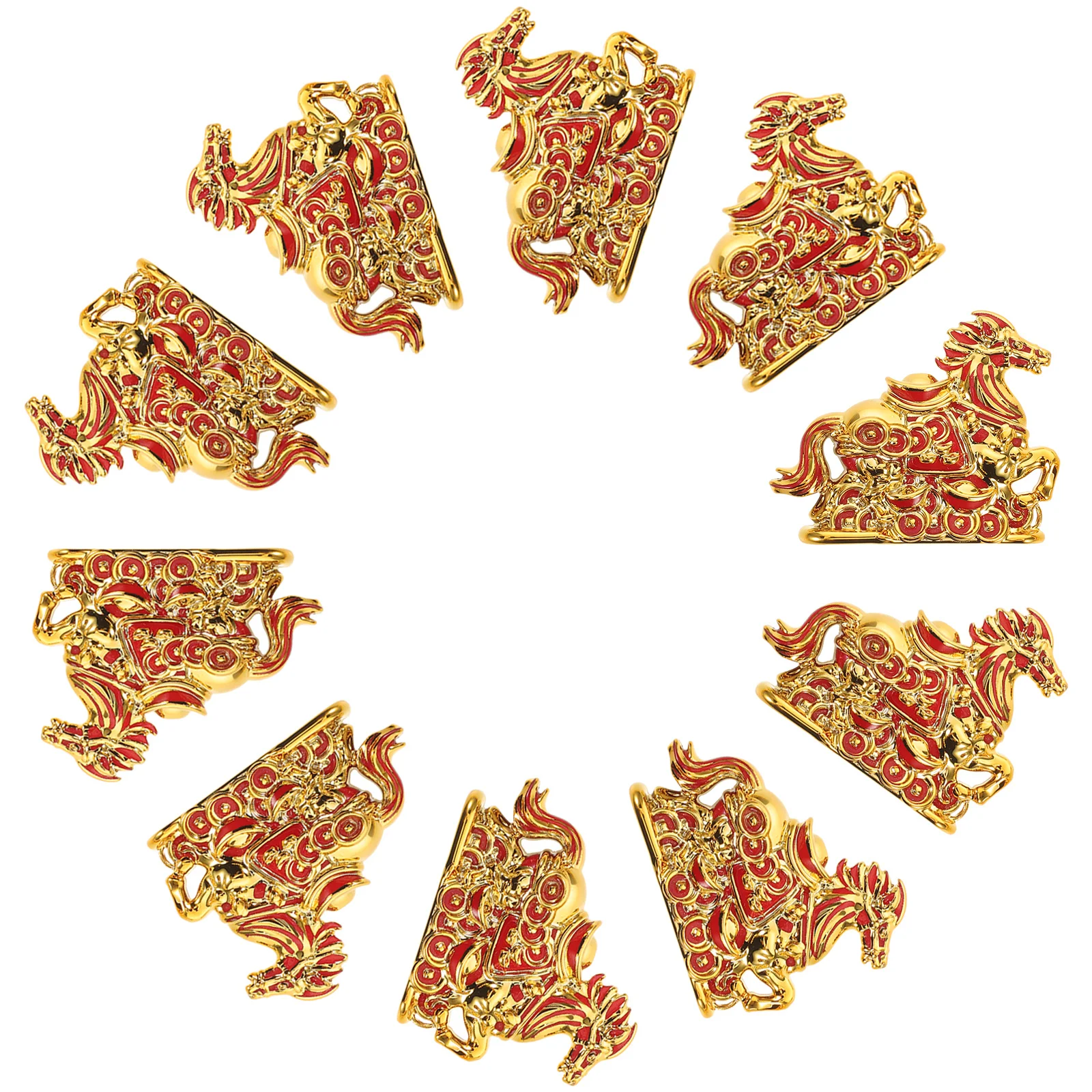 

10pcs Small Charms Decor: Mini Cartoon Horse Pendants For Jewelry Making Craft Lucky Charm Beads Feng Shui Horse Decor Asian