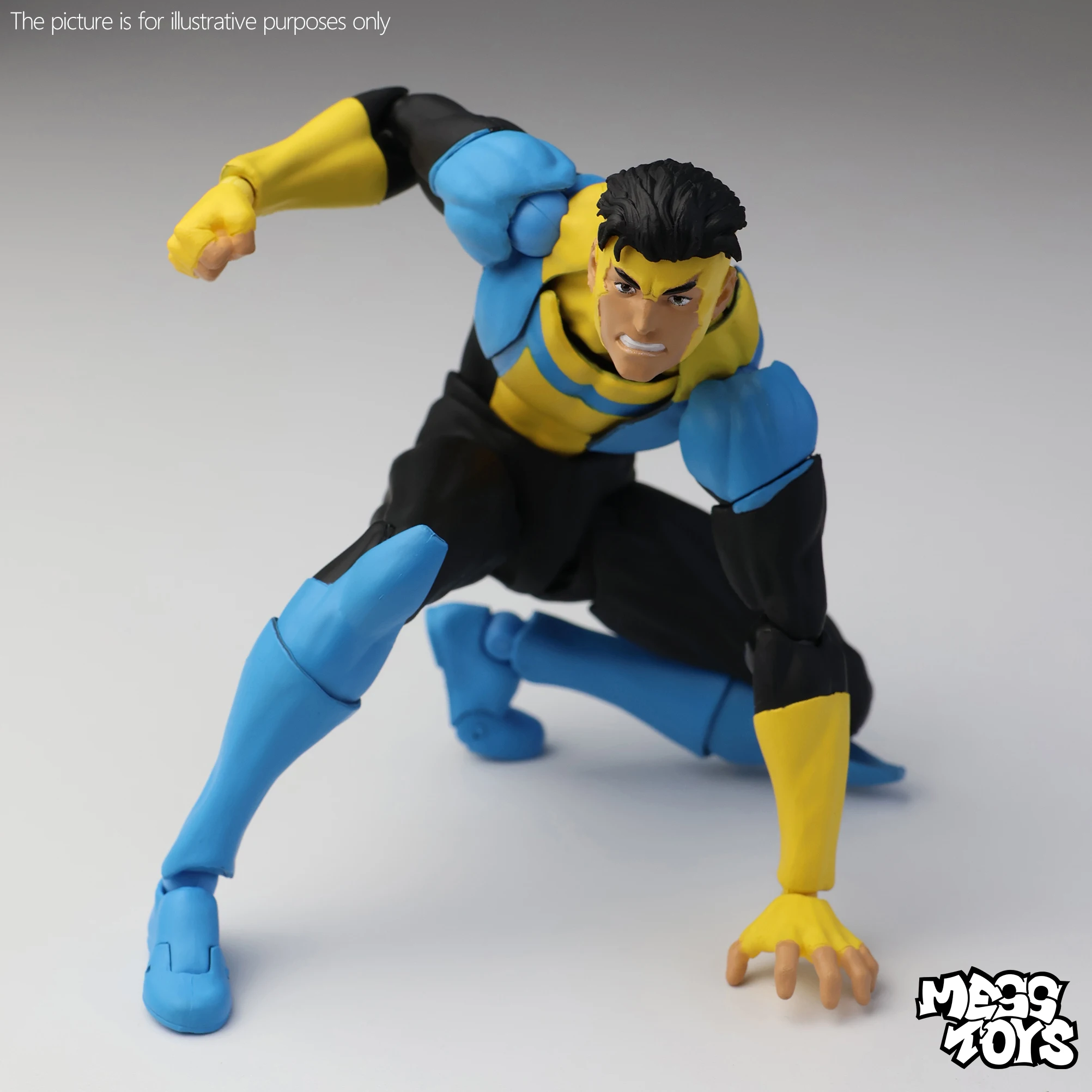 New Mess Toys Invincible Mark Grayson Classic First Suit Blue-Black New Suit Toys Gifts Collectibles Action Figure For Hobbyist