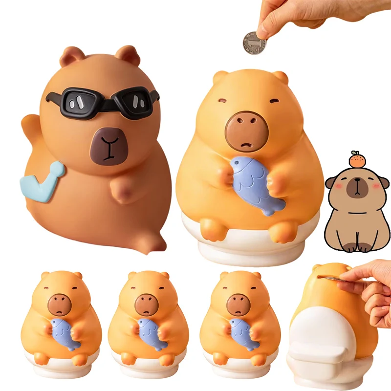 

Capybara Money Bank Blind Box Soft Plastic Capybara Money Coin Bank Unbreakable Saving Coin Box Home Decoration