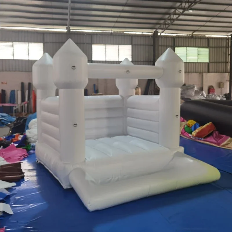 Mini Kids Moon  8x10ft Commercial Bouncy Castle Inflatable Bouncer Luxury Toddler White Wedding Bounce House With Ball Pit