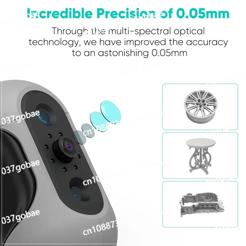 3DMakerpro Mole (Luxury) Handheld 3D Scanner for 3D Printer 0.05Mm Accuracy & 0.1Mm Resolution 10FPS Scanning Scan 15-1500Mm