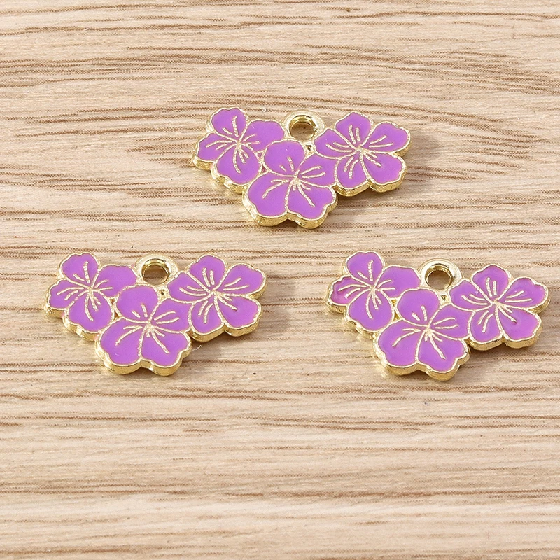 10 Stück Modische Bunte Emaille-Blumenanhänger für Schmuckherstellung, Ohrringe, Halsketten, Armbänder, DIY-Bastelzubehör – Detail 23