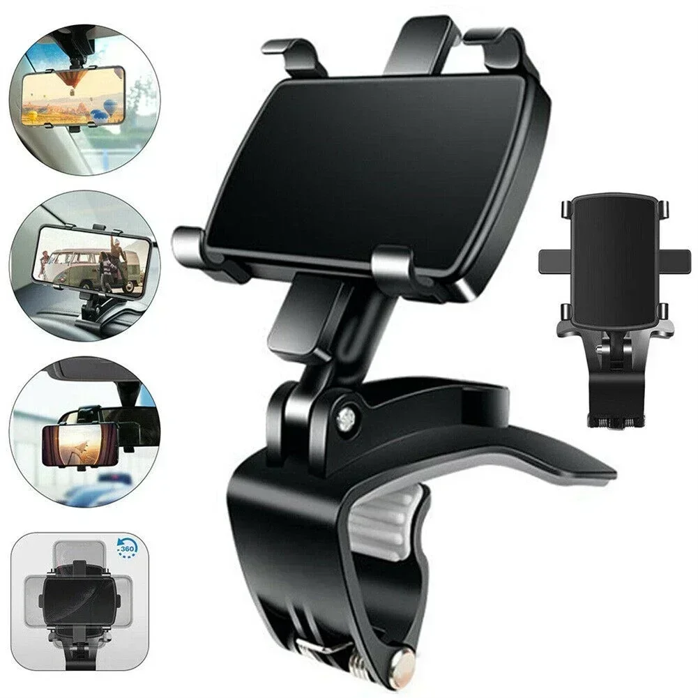 

Multifunctional Car Mobile Phone Holder° Rotatable Dashboard Car Phone Mount Holder Easy Clip GPS Support Car Accessories