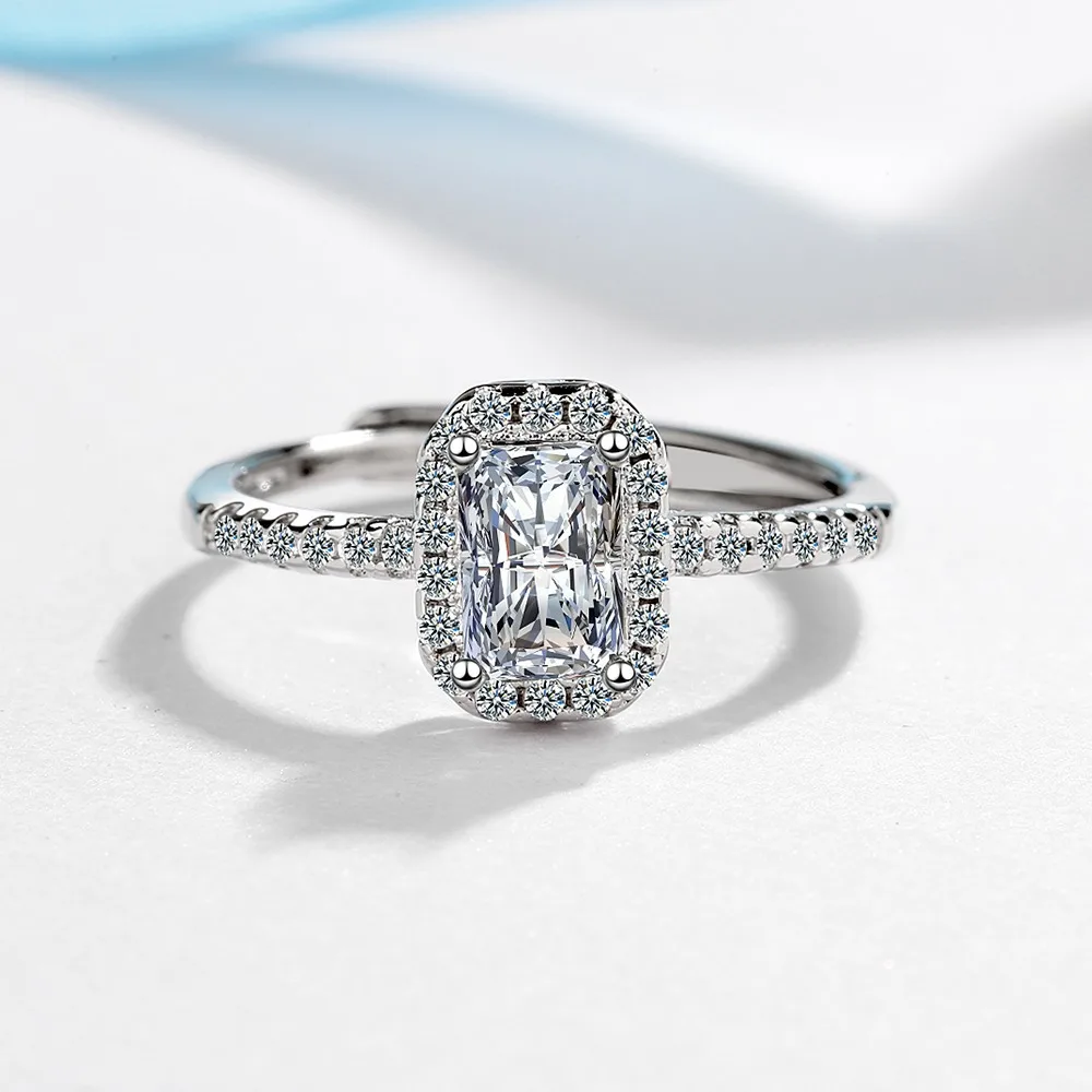 Neuer Moissanit-Ring aus 925er-Sterlingsilber, Hochzeit, Luxus-Schmuck, Verlobungsring, Mode, Party, Geschenke, Ring für Frauen, hohe Qualität