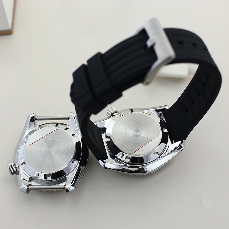 42mm Hochwertiges Uhrengehäuse Armband Saphir für NH35 NH36 NH34/38 Uhrwerk 28,5mmZifferblatt Modifizierte Teile Stahlschlaufe Lünette Einsatz Rin