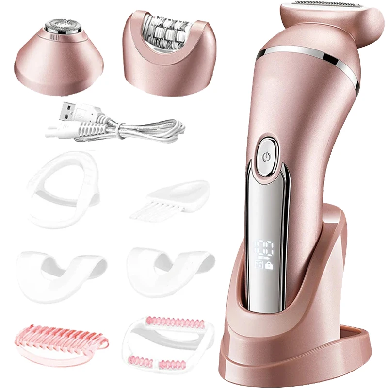 

Epilator for Women 3 in 1 Electric Razor with Facial Hair Remover for Women Face Legs Arms Bikini Cordless Rechargeable Wet Dry