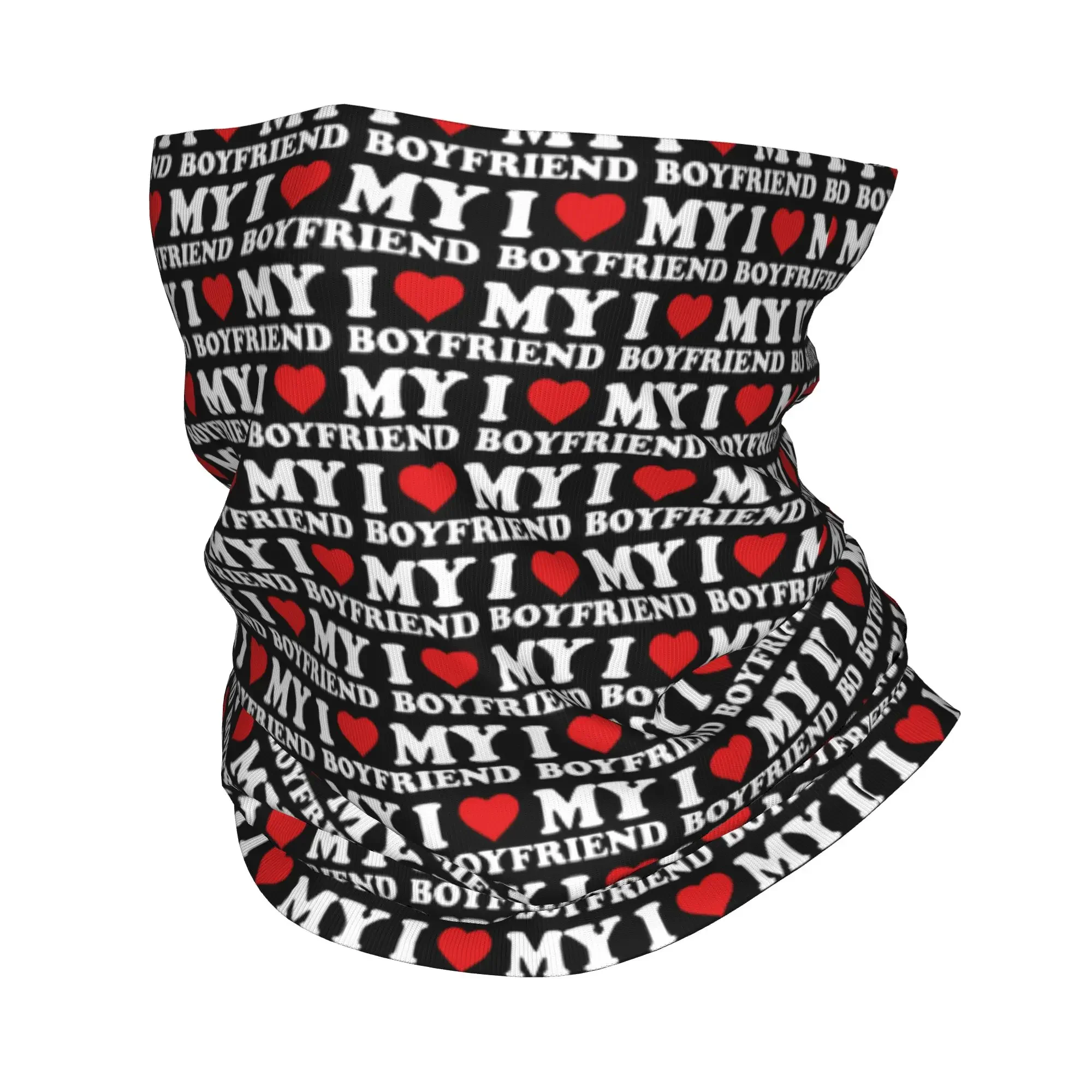 New I Love My Boyfriend Bandana Neck Gaiter UV Protection Face Scarf Cover Men Women  Headwear Tube Balaclava