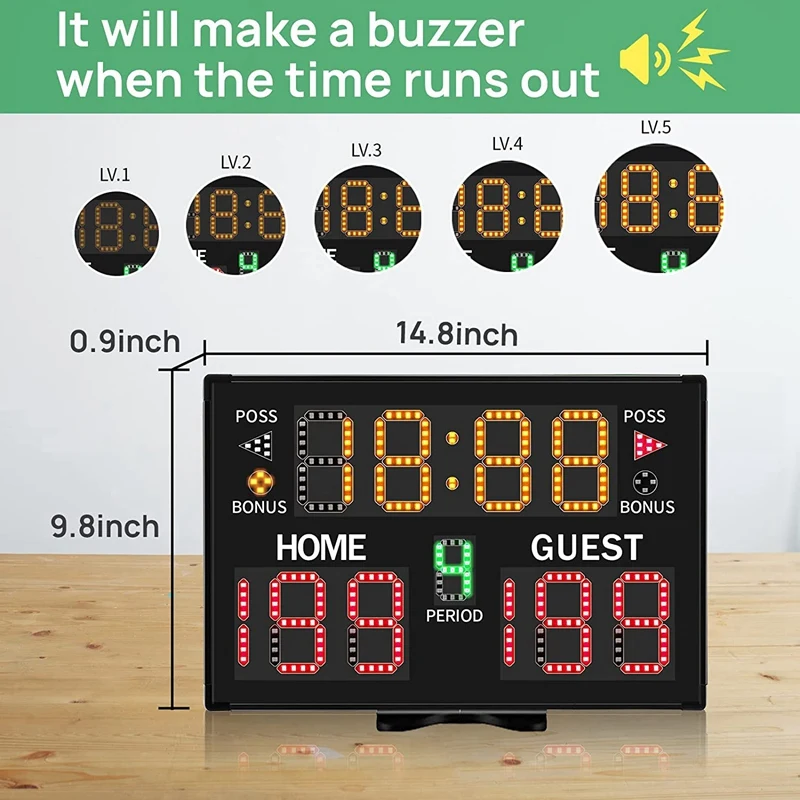 Electronic Basketball Scoreboard, Portable Digital Scoreboard With Remote For Multisports Indoor Outdoor