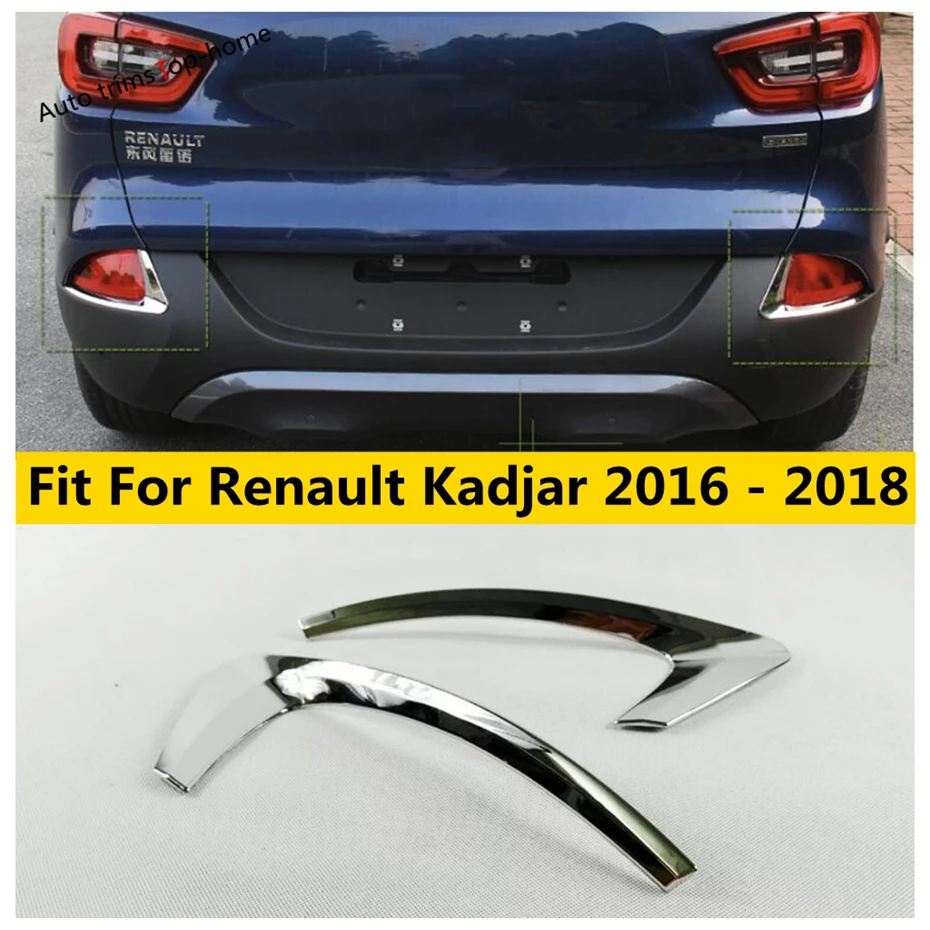 

2 Pcs Rear Bumper Fog Lamp Light Frame Decoration Cover Trim For Renault Kadjar 2016 2017 2018 ABS Chrome Accessories Exterior