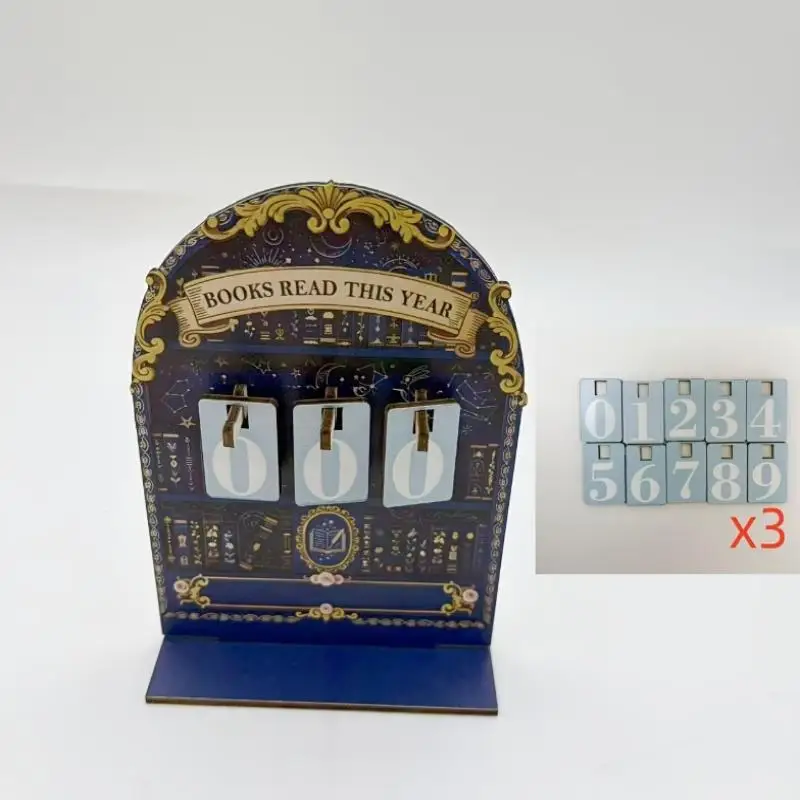 Livre en bois pour lire cette année, comptoir de lecture, défi, traceur, bibliothèque, Club, décor de salle de classe, cadeaux du nouvel an pour la famille de rat de bibliothèque