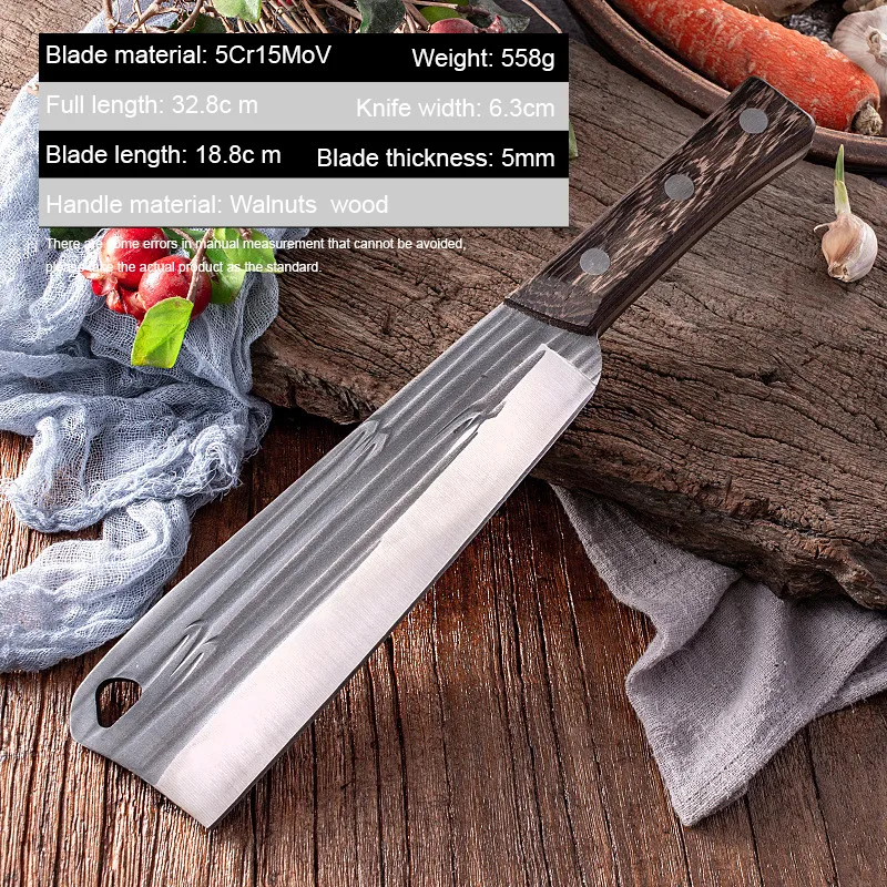 Forged Hatchet Butcher Knife Thickened Big Bone Wood Cutting Tree Knife Farmers Bamboo Slasher Bamboo Pruning Knife Handmade