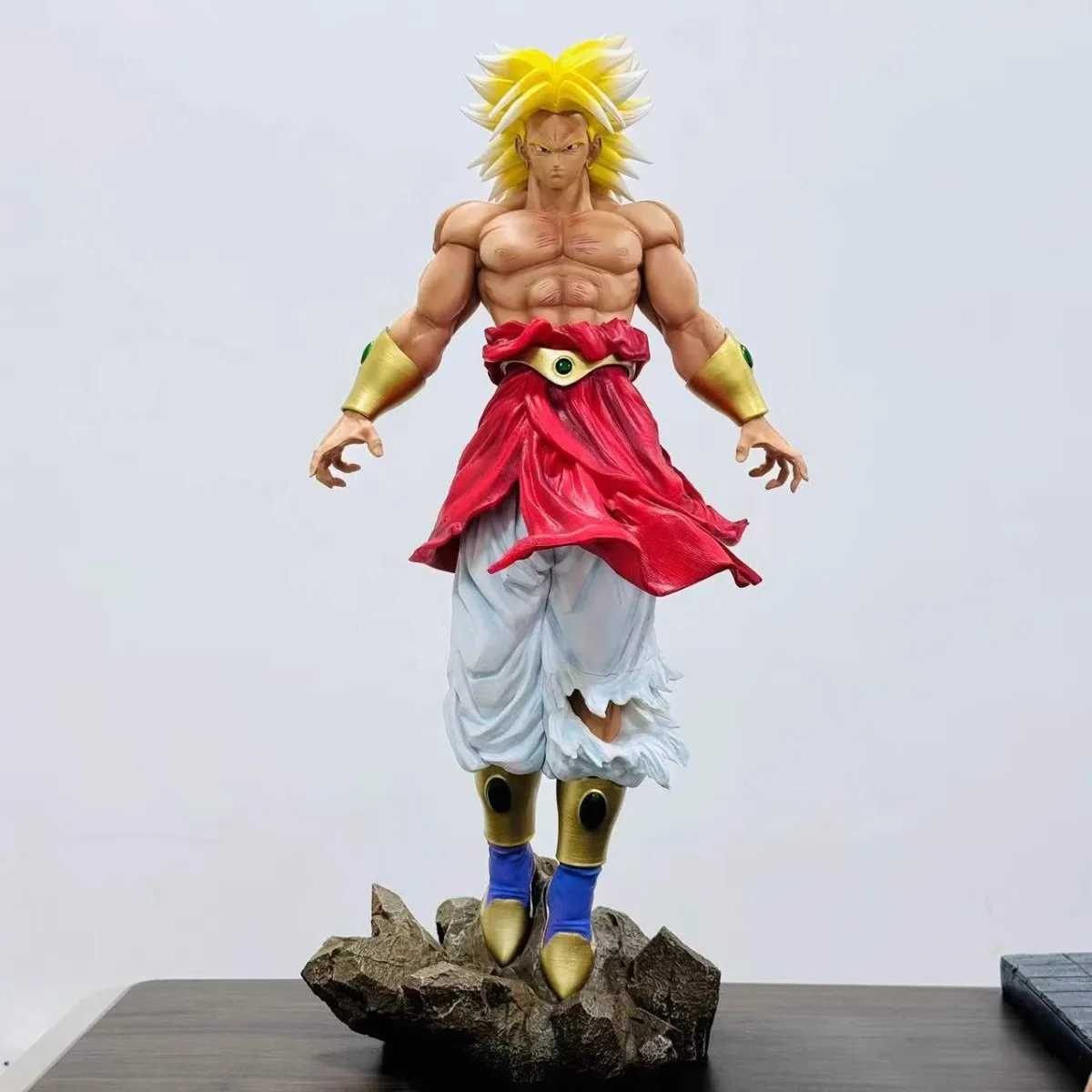 59cm Dragon Ball Anime Figure Broli Double Head Replaceable Peripheral Oversized Statue Action Figure Desktop Display Gift Toys