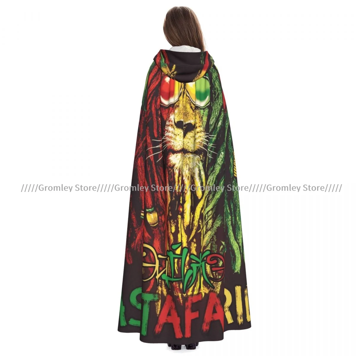 

Средневековый плащ для косплея на Хэллоуин, пальто с капюшоном, Растафеварская накидка с изображением льва, длинный плащ, плащ волшебника
