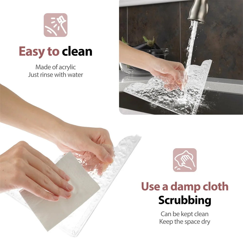 Silicone Base Binder Shower Spatter Guard For Showers For Bathtubs Acrylic Material Silicone Base Tool-free Installation
