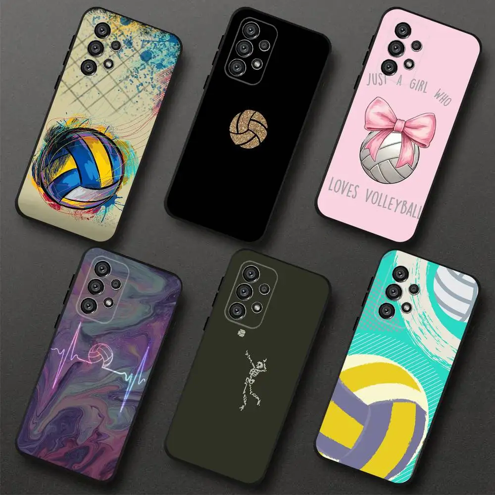 

Sport Beach Volleyball Phone Case For Samsung S 25,24,23,22,30,21,10,9,Ultra,Plus,Lite,FE,4,5G Black Soft Case