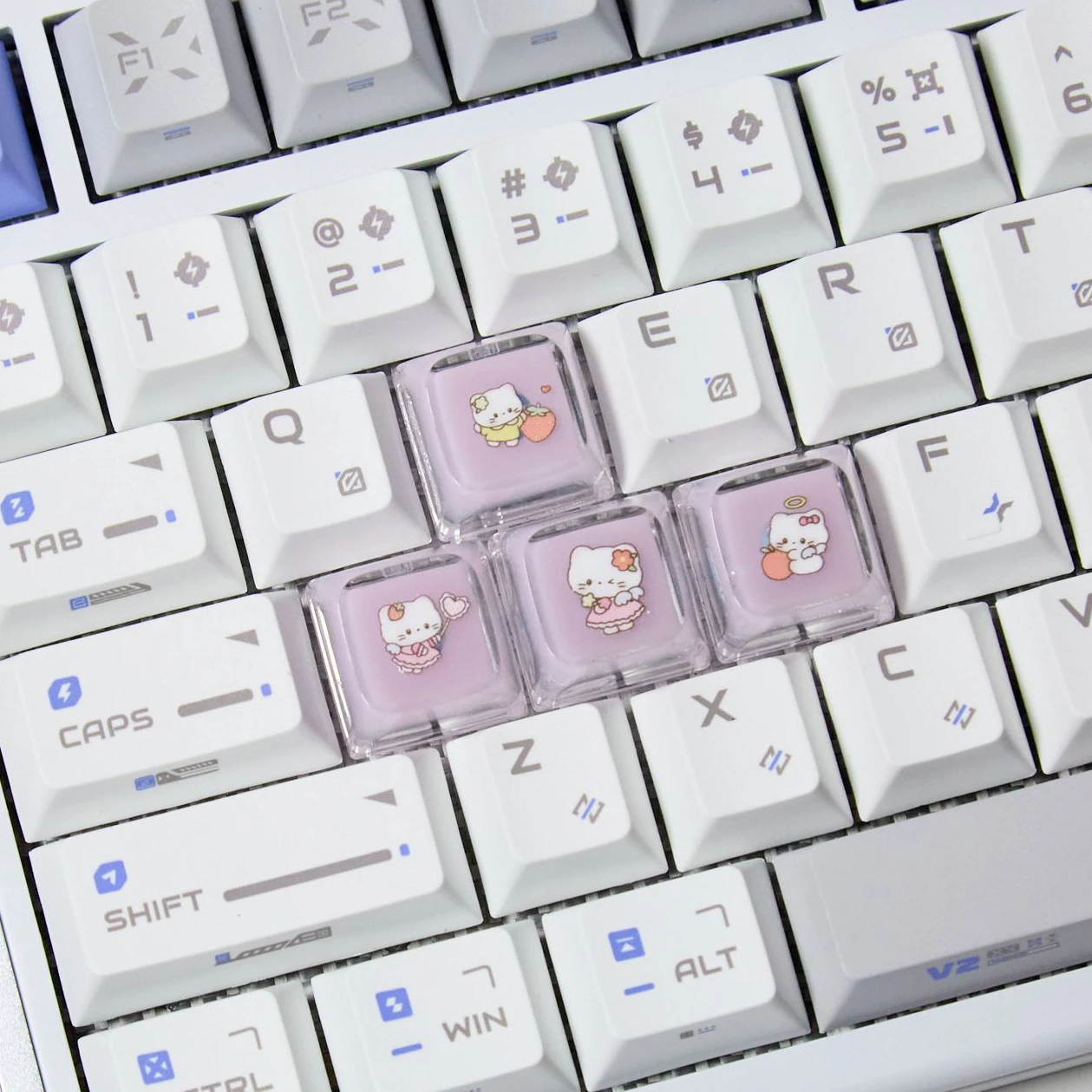 4 touches Hello Kitty Transparent Keycap personnalisé dessin animé bricolage Kawaii Keycaps pour Cherry MX Switch clavier mécanique