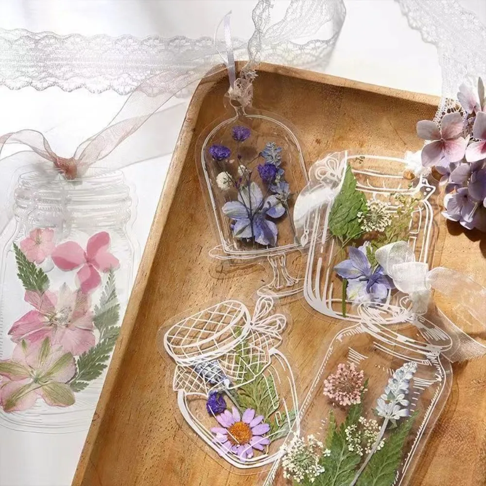 Kerajinan seni DIY bunga Pres Bookmark transparan buku tanda baca dukungan Scrapbooking perlengkapan kantor Herbarium Bookmark