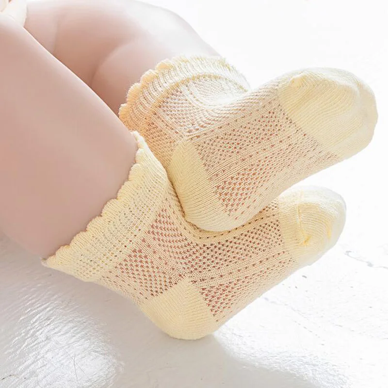 Lot de 4 paires de chaussettes solides pour bébé, nouvelle collection été