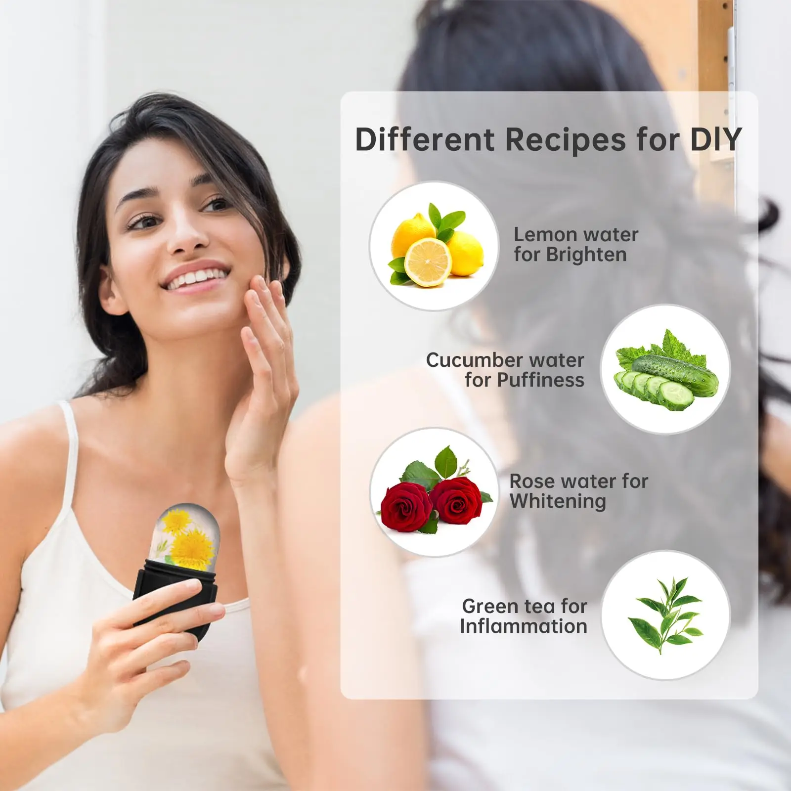 ลูกกลิ้งน้ําแข็งซิลิโคนสําหรับ Face Beauty Skin Care เครื่องมือ Face Lifting Contouring เครื่องนวดหน้าถาดน้ําแข็งแบบใช้ซ้ําได้