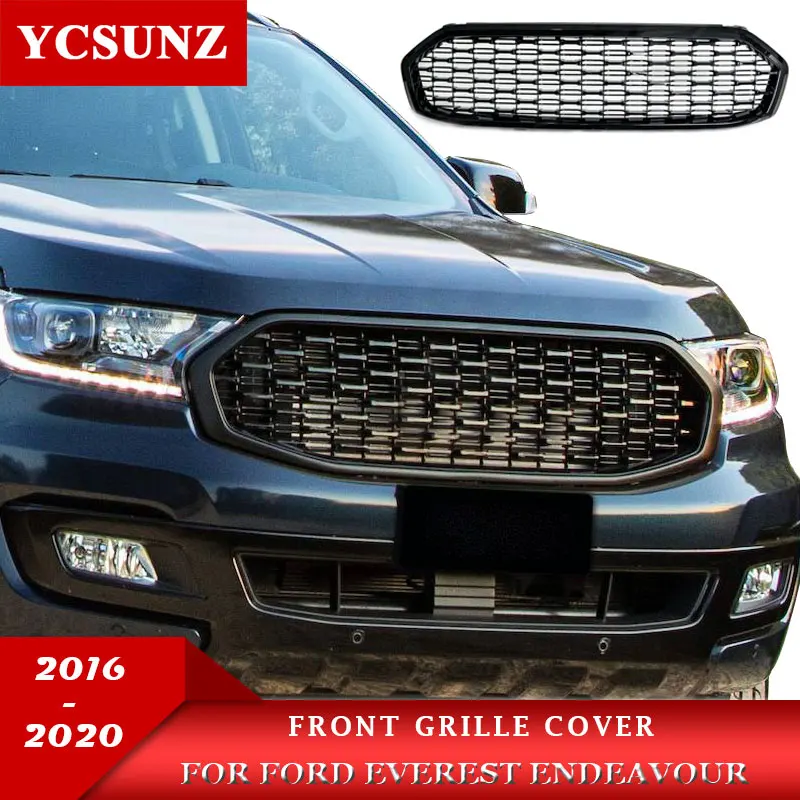 ABS Car Racing Grills Front Grilles Cover Accessories For Ford Everest Endeavour 2016 2017 2018 2019 2020