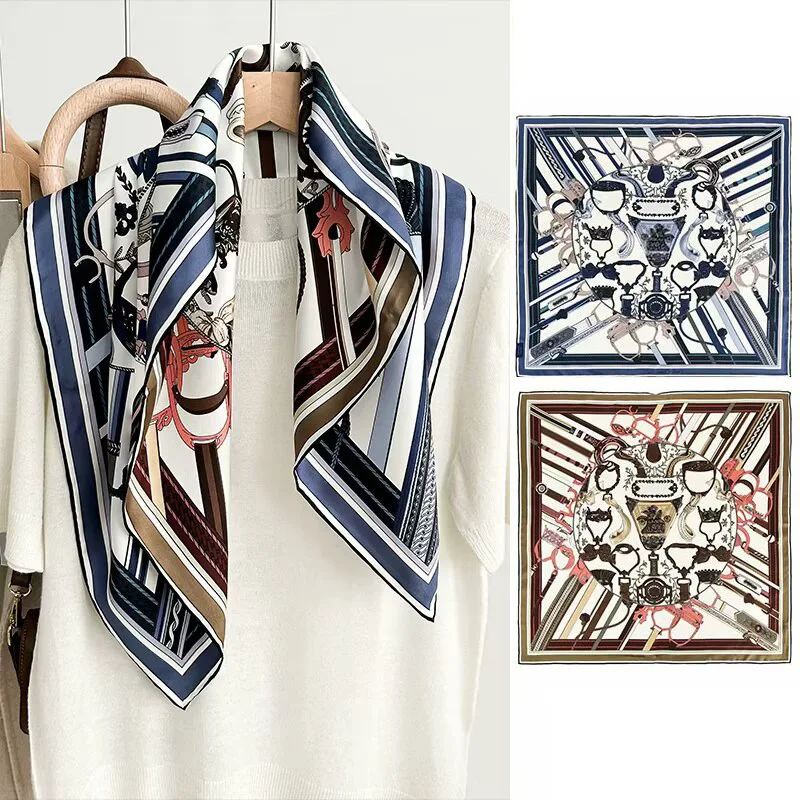 High-End Duplex Printing Spring Twill Scarf Large Kerchief All-Matching Women's Shawl