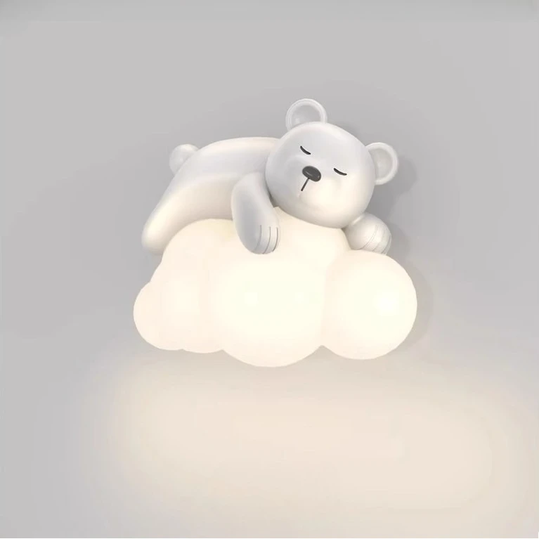 Creative New LED Moon Rabbit Wall Light Little Bear Cloud Light Milk Oil Wind Children's Room Decoration Atmosphere Lighting
