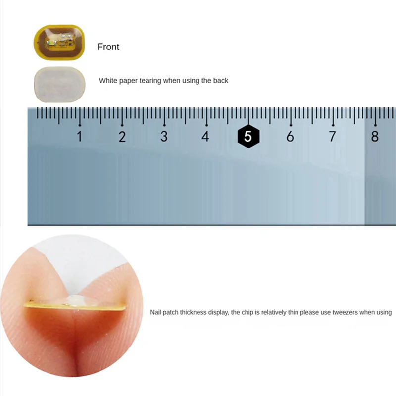 AA20-10Pcs NFC Flash Nail Sticker LED Bare Chip Intelligent Luminous Nail Lamp Nail Sticker Enhancement, Red Light