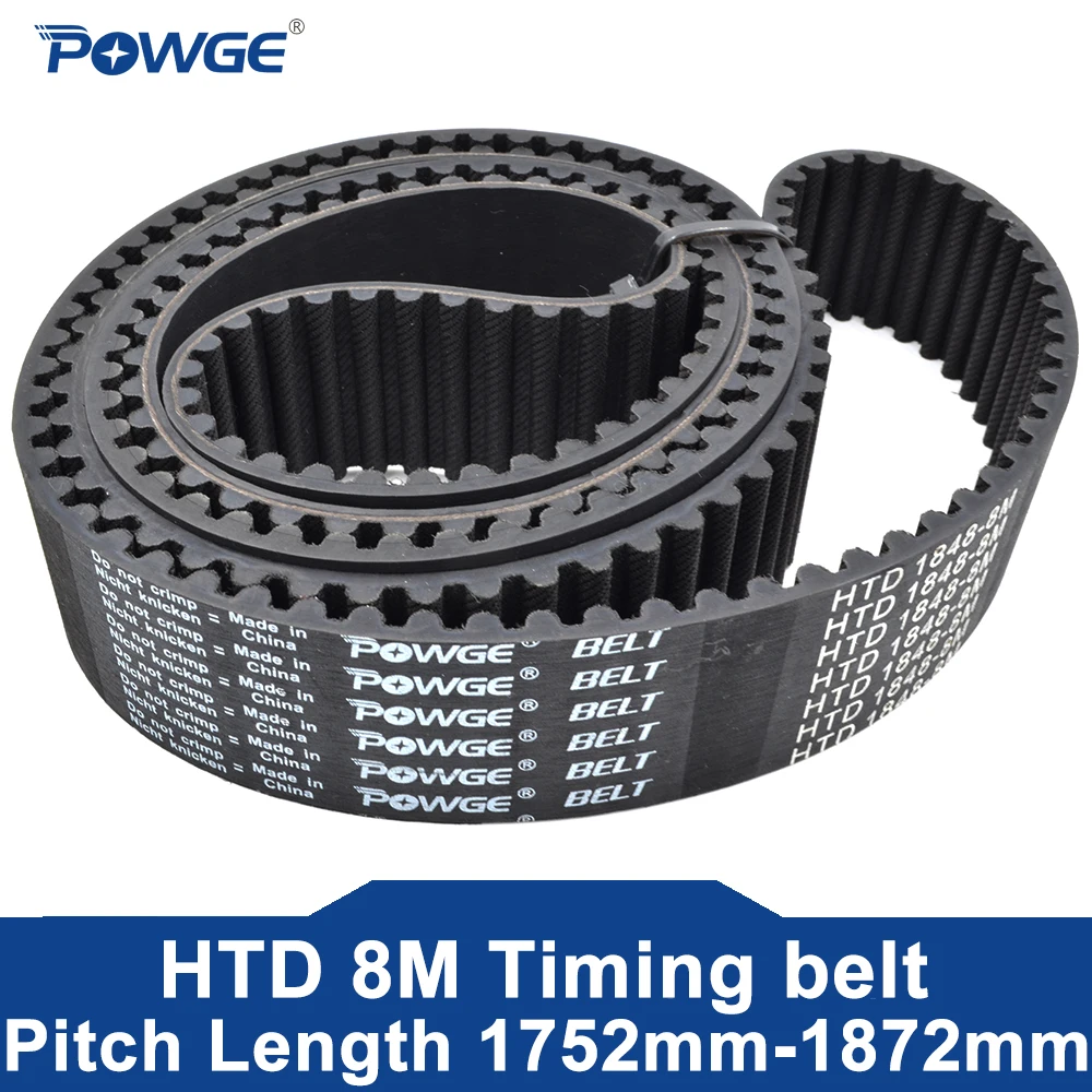 

POWGE HTD 8M Timing belt Lp=1752 1760 1768 1776 1784 1792 1800 1801 1816 1824 1832 1840 1848 1856 1864 1872 Width 15-50mm Rubber