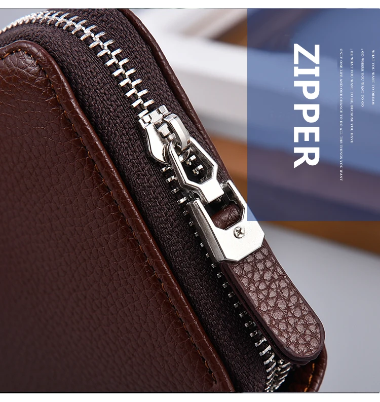 Lange Geldbörse aus Pu-Leder mit Reißverschluss für Herren, Clutch-Tasche, Multi-Card, Herrenhandtasche, Geschenk für Herren, Business-Geldbörse für Herren – Detail 5