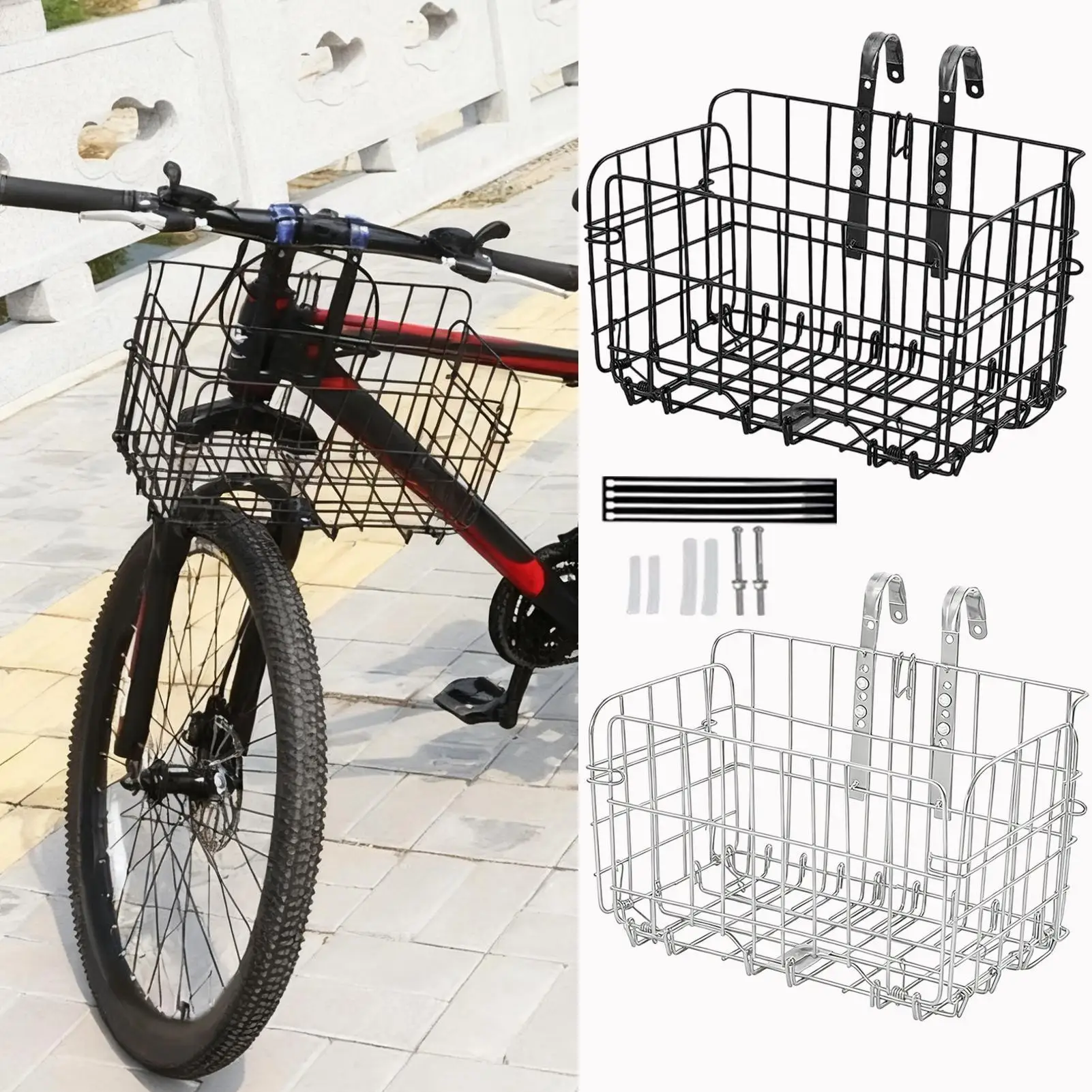 

Large Bike Basket Large Foldable Storage Holder Front Handlebar Basket Bike Accessories For Road Electric Scooter Commuting