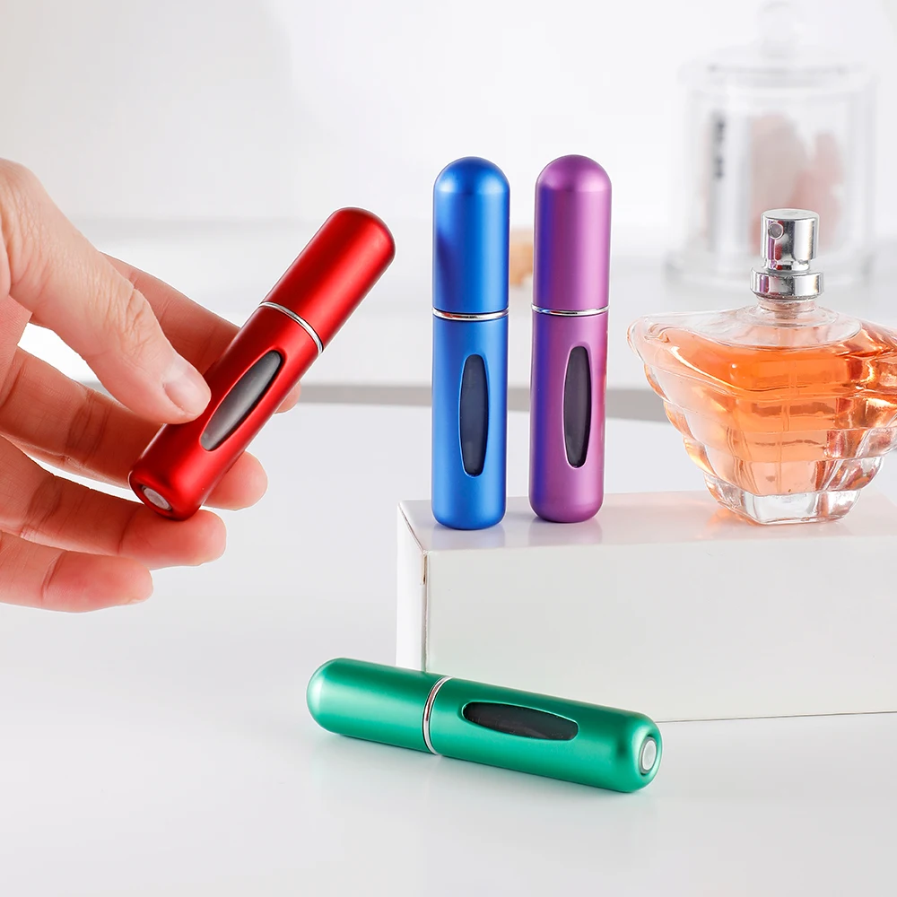 Portable Mini Travel High-end Perfume Bottle Base Refill Bottle Straight Charging Small Sample Perfume Aluminum Material