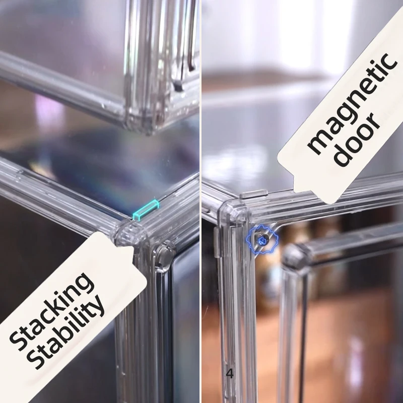 منظم صندوق تخزين متعدد الوظائف قابل للطي للتماثيل والمجوهرات والمكياج وصندوق أعمى وعرض الحقائب - علبة أكريليك كبيرة جدًا