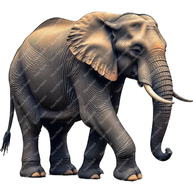 Three Ratels QO48 Leisure wild elephant animal art wall stickers for home decoration