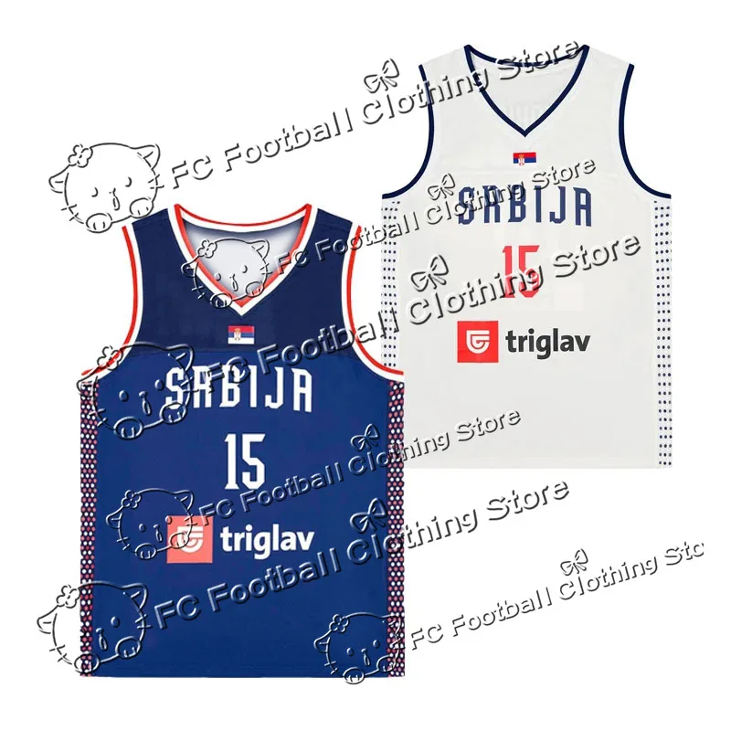 

Basketball jerseys Srbija 15 Jokic jersey Sewing embroidery Cheap High Quality Outdoor sportswear navy blue White fashion